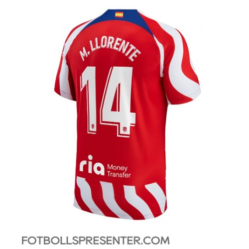 Atletico Madrid Marcos Llorente #14 Hemma Matchtröja 2022-23 Kortärmad Atletico Madrid Marcos Llorente #14 Hemma Matchtröja 2022-23 Kortärmad